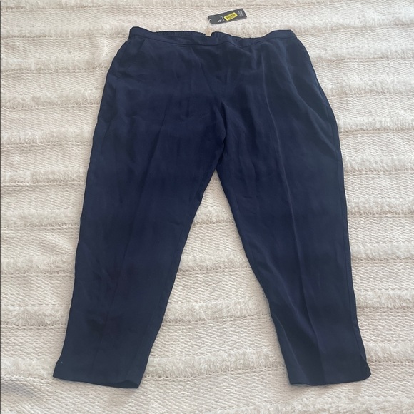 Eileen Fisher pull on Pants back elastic pockets tapered trousers women’s L nwts
